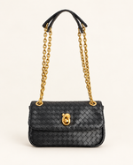 Женская сумка Bottega Veneta Mini Madison — чёрная, 22,5 см