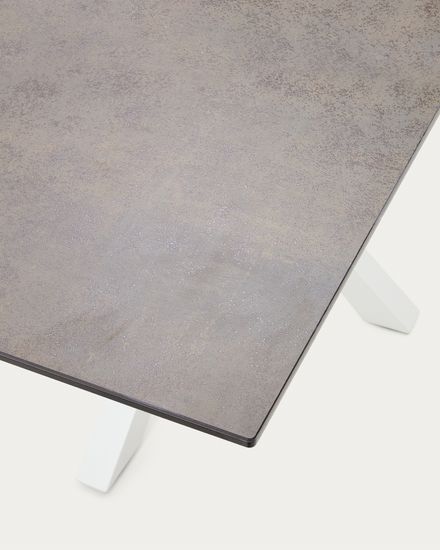 Argo Стол обеденный 180x100 белый с керамической столешницей Iron Moss Испания 