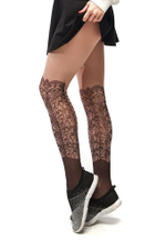 Колготки +size с имитацией кружевных сапожек на шнуровке (Размер: XL-XXL) (Цвет: бежевый)