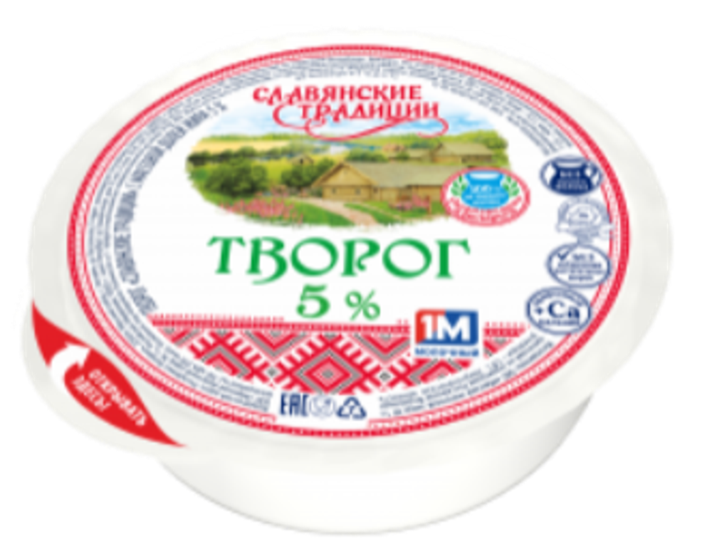Творог 5%, 355 г, "Славянские традиции", Беларусь