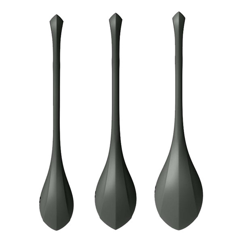 Набор из 3 черных вагинальных шариков 2см, 2,5см и 3см Satisfyer Yoni Power 2