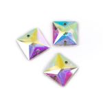 Стразы стекло 14х14 мм, 15 шт (5х3 шт), №02 перламутровый (AB-crystal), Zlatka ZRSE-0214