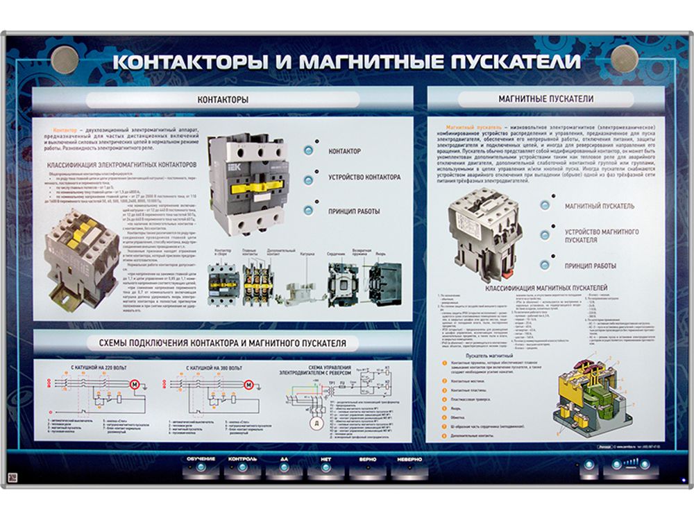Электрифицированный стенд "Контакторы и магнитные пускатели" Электрифицированный стенд "Контакторы и магнитные пускатели"