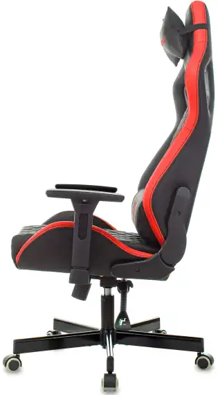 Кресло игровое Knight Outrider черный/красный ромбик экокожа с подголов. крестов. металл