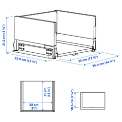 IKEA KNIVSHULT  (ИКЕА КНИВСХУЛТ)  -  Ящик высокий - тёмно-серый 40x37 см