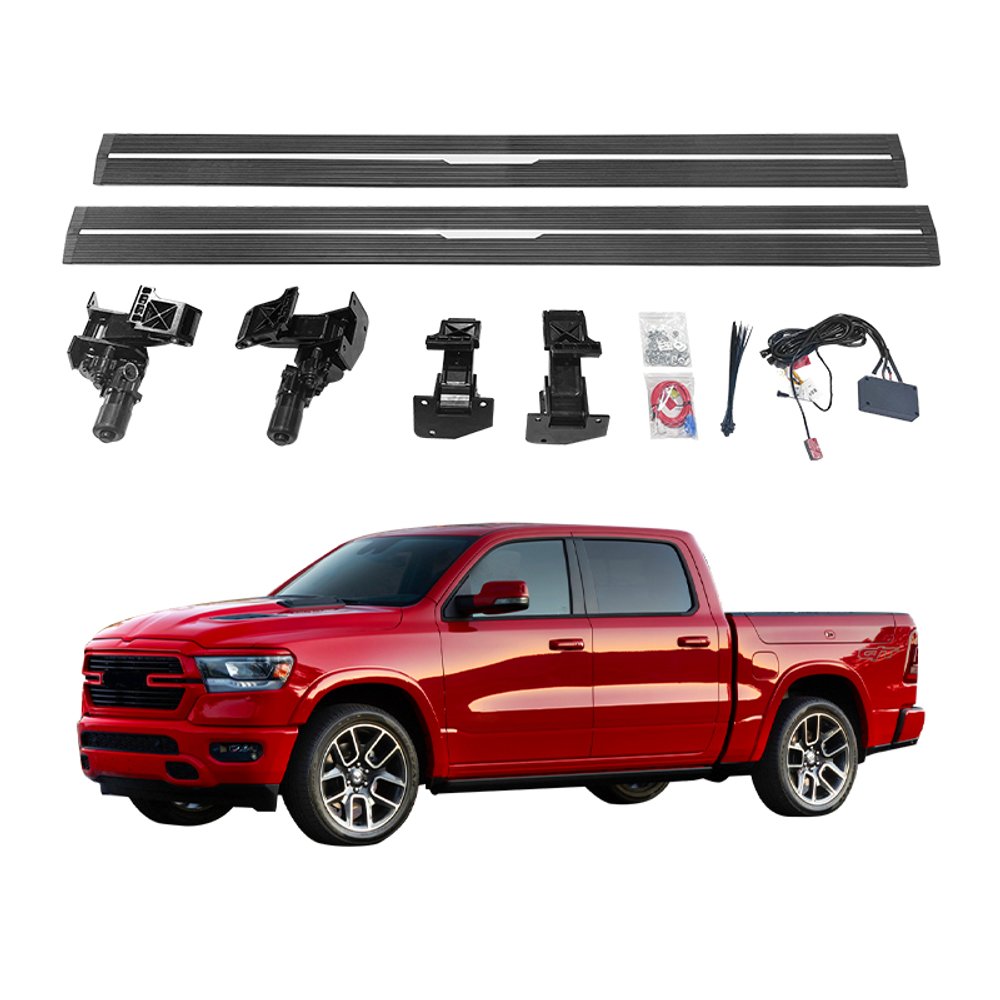 Электрические боковые пороги с подсветкой для Dodge RAM 1500 2019+