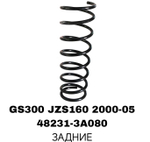 Пружина подвески 48231-3A080 на Toyota Lexus GS300 JZS160 00-05 задние — купить в Алматы | ADAL AUTO