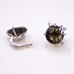 Серьги серебро 925° — Фианит тонированный