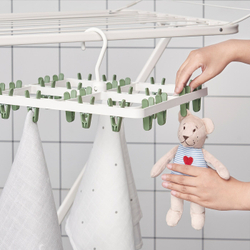 IKEA SLIBB (ИКЕА СЛИББ) — Подвесная сушилка 24 прищепки, зеленый, фото 4