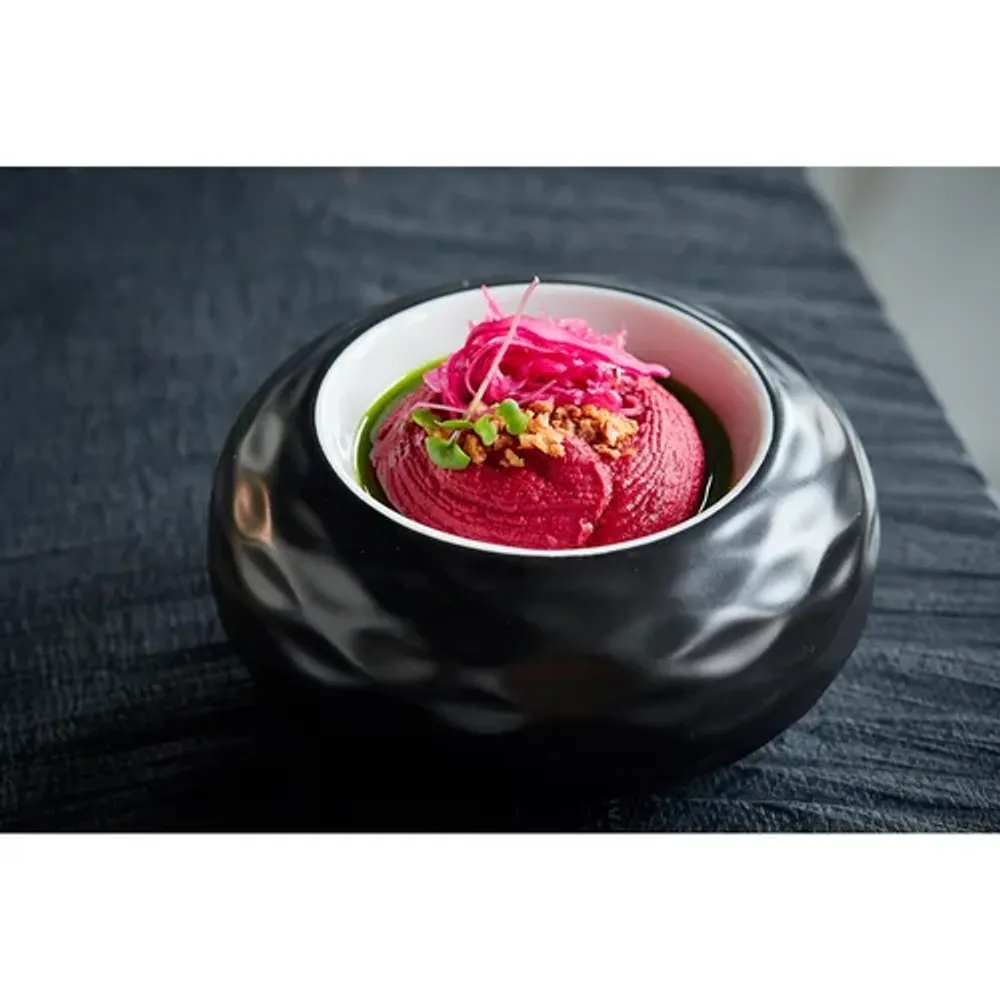 Блюдо круглое d 22,5 см h11,5 см 500 мл для подачи бело-черное "Shine" P.L. Proff Cuisine [1]