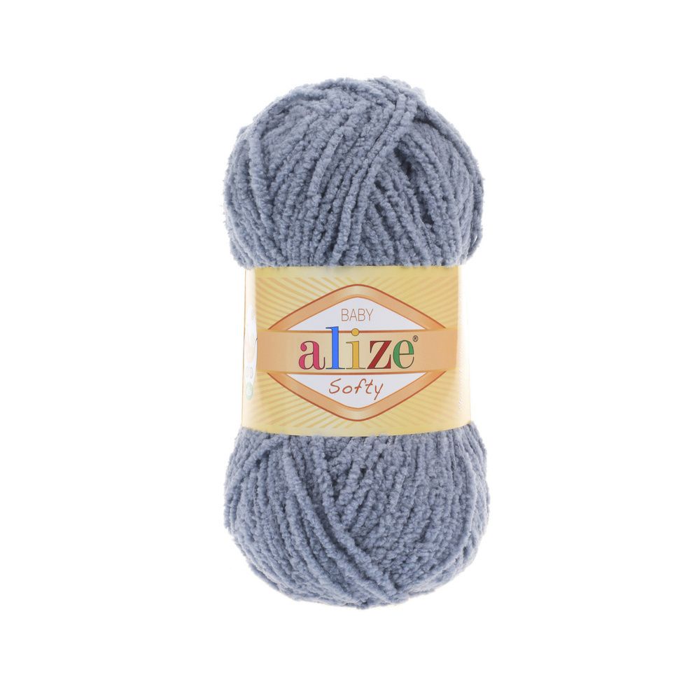 ALIZE "SOFTY" 100% Микрополиэстер, 50 гр., 115 м, серое небо