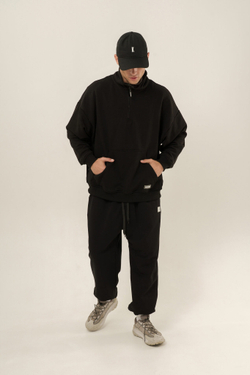 Толстовка KUL'TURA "HALF ZIP" Черный