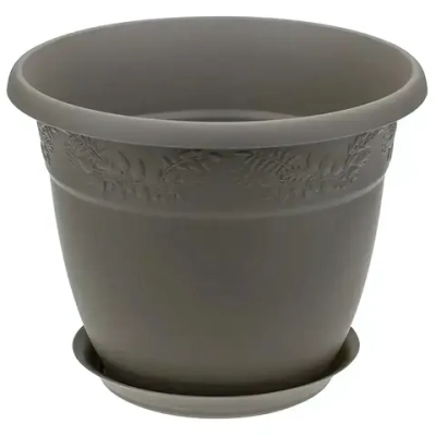 Кашпо РЯБИНА D190мм 2,3л с поддоном, французcкий серый