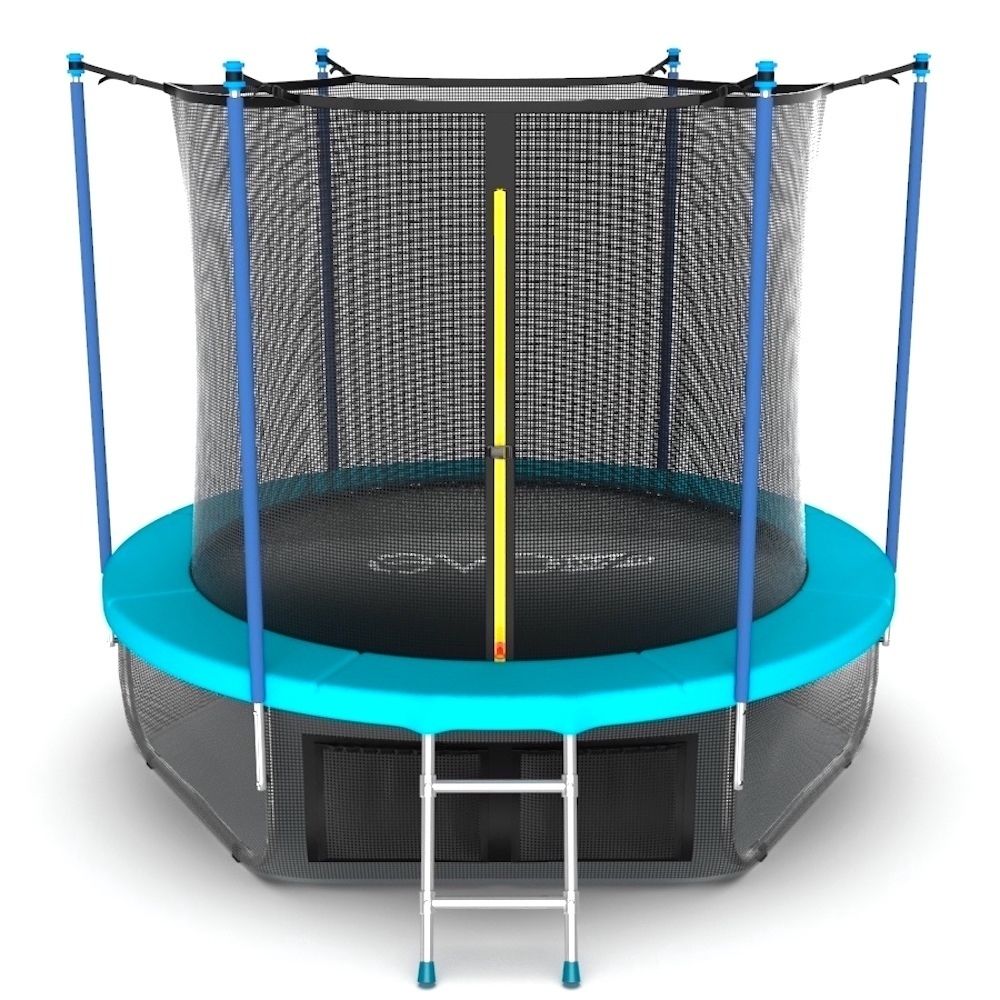 EVO JUMP Internal 10ft (Wave). Батут с внутренней сеткой и лестницей, диаметр 10ft (морская волна) + нижняя сеть