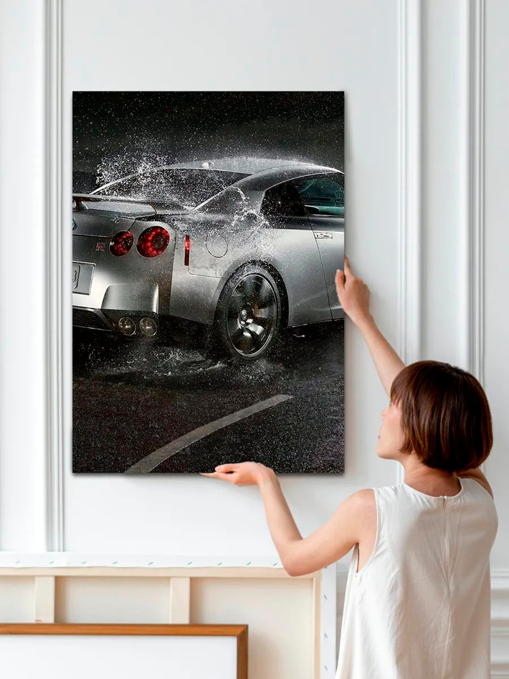 Картина "Nissan GT-R", на стену для интерьера 50х70см 1шт.
