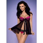 Беби долл с черными кружевными вставками и трусики Roseberry SM (42-44) (Цвет: черный)