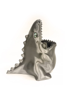 Подставка для карандашей голодный Динозаврик, серебристый, 3D печать