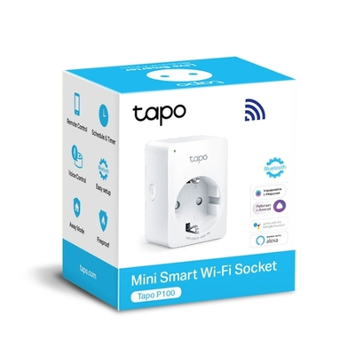 TP-Link Tapo P100 (1-pack) Умная мини Wi-Fi розетка,Wi-Fi 2,4 ГГц