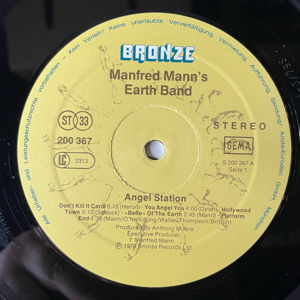 Винтажная виниловая пластинка LP Manfred Mann's Earth Band, Манфред Манн, Angel Station (Гемариня 1979) (Полный Комплект С Постером)