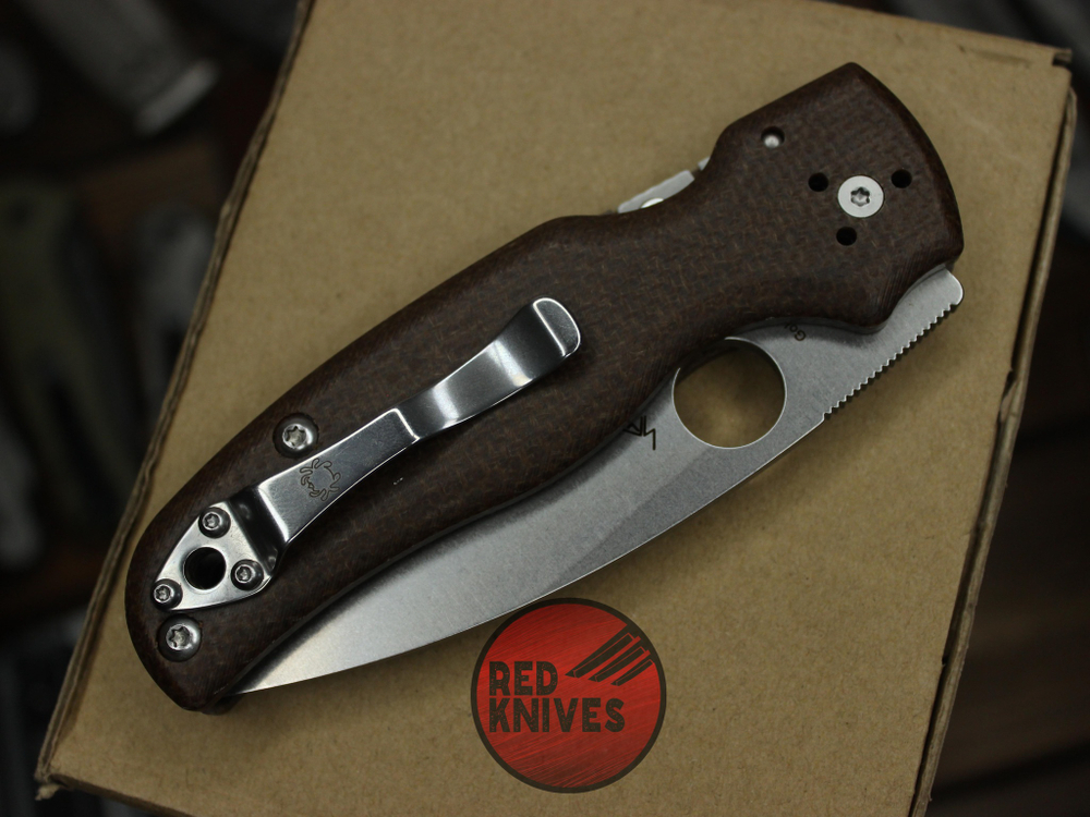 Нож Spyderco Shaman - клинок серрейтор, рукоять микарта