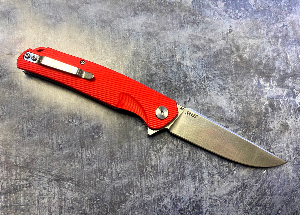Складной нож Shark Red, сталь D2, G-10, ТДК Кизляр