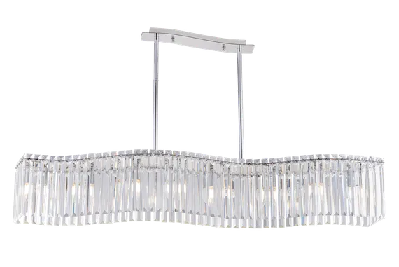 Люстра подвесная на штанге NewRgy 3100R/8A CHROME+CLEAR, 8×40 Вт, хромированная и прозрачная