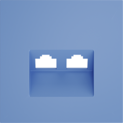 Накладка для розетки компьютерной двойной RJ45+RJ45 кат.6, S70 (деним)