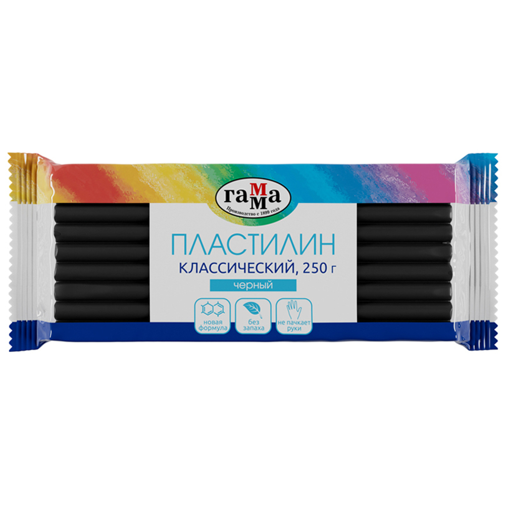 Пластилин Гамма "Классический", черный, 250г