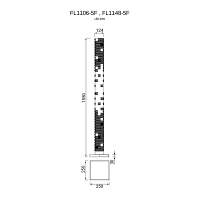 Торшер Elegance Chrome FL1148-5F, LED