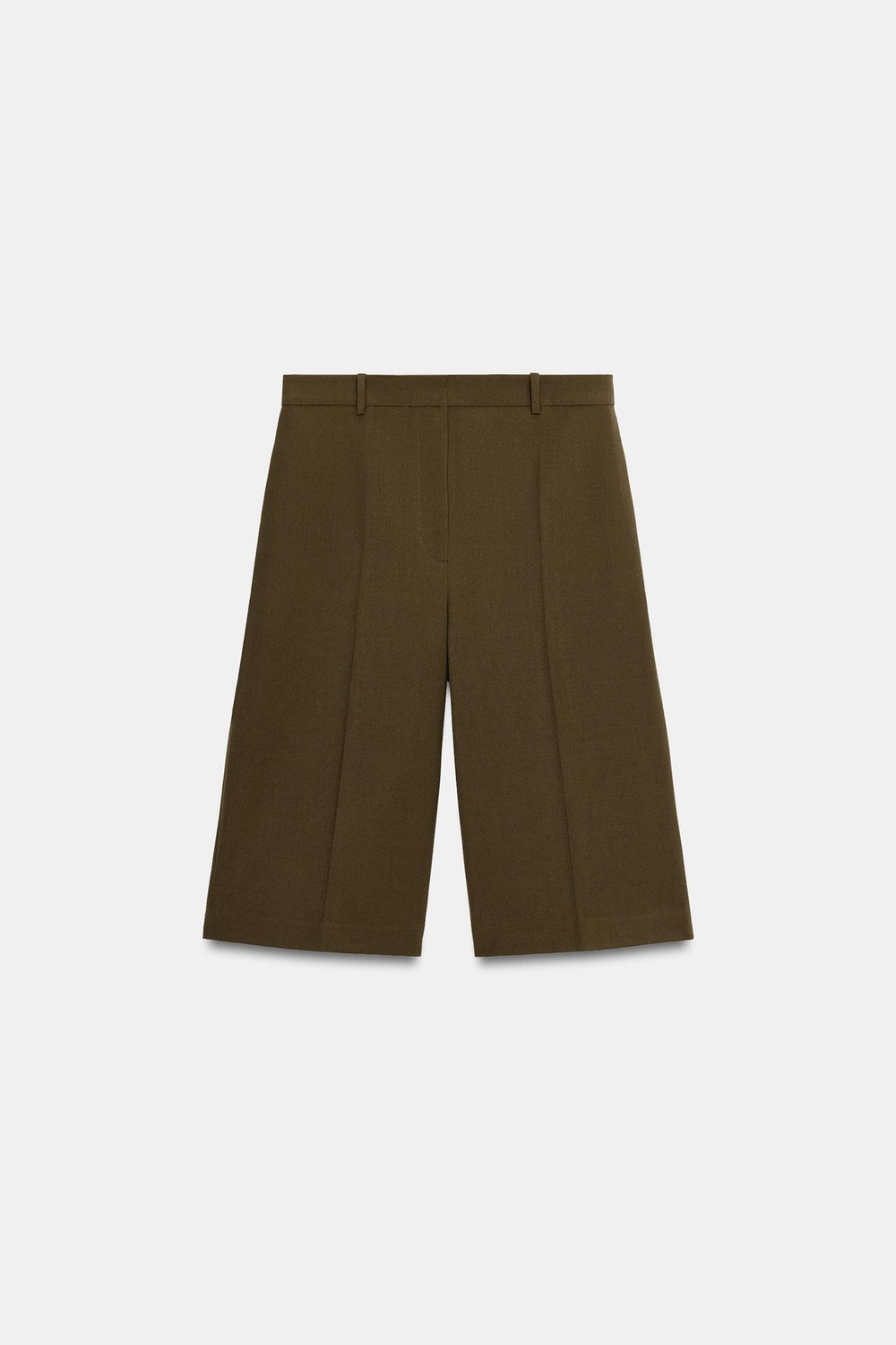 ZARA ШОРТЫ ИЗ СМЕСОВОЙ ШЕРСТИ — ZW COLLECTION, ХАКИ