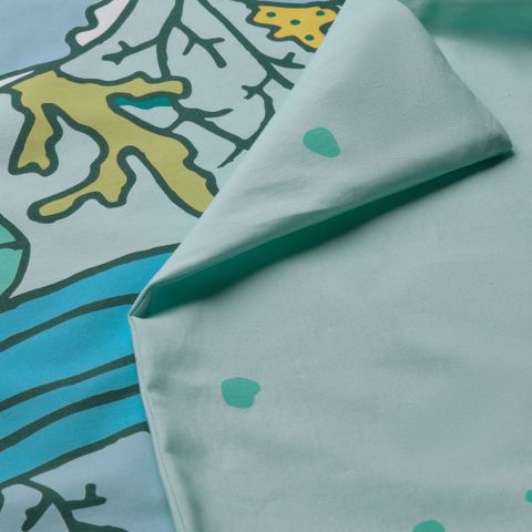 Комплект постельного белья IKEA BLAVINGAD (БЛОВИНГАД), Детский, Голубой с рисунком, 150х200, 50х80 см