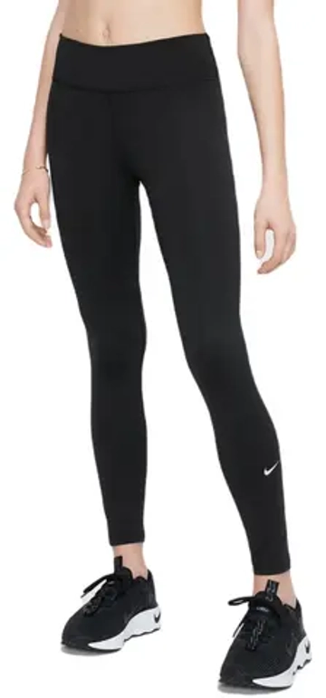 Брюки для девочки теннисные Nike Girls Dri-Fit One Legging - black/sunset pulse