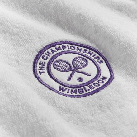 Теннисное полотенце Wimbledon Cotton Terry Baseline Robe — white/purple