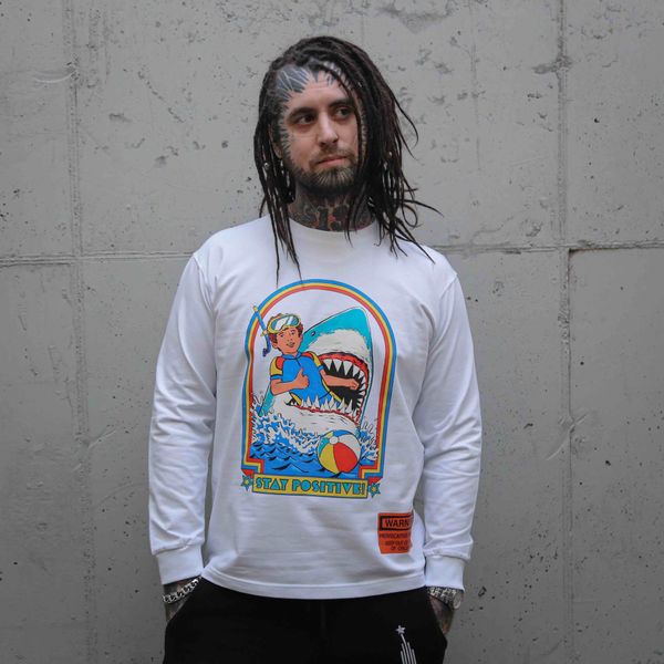 Лонгслив SR by Epic Merch Stay Positive Белый - фото 2