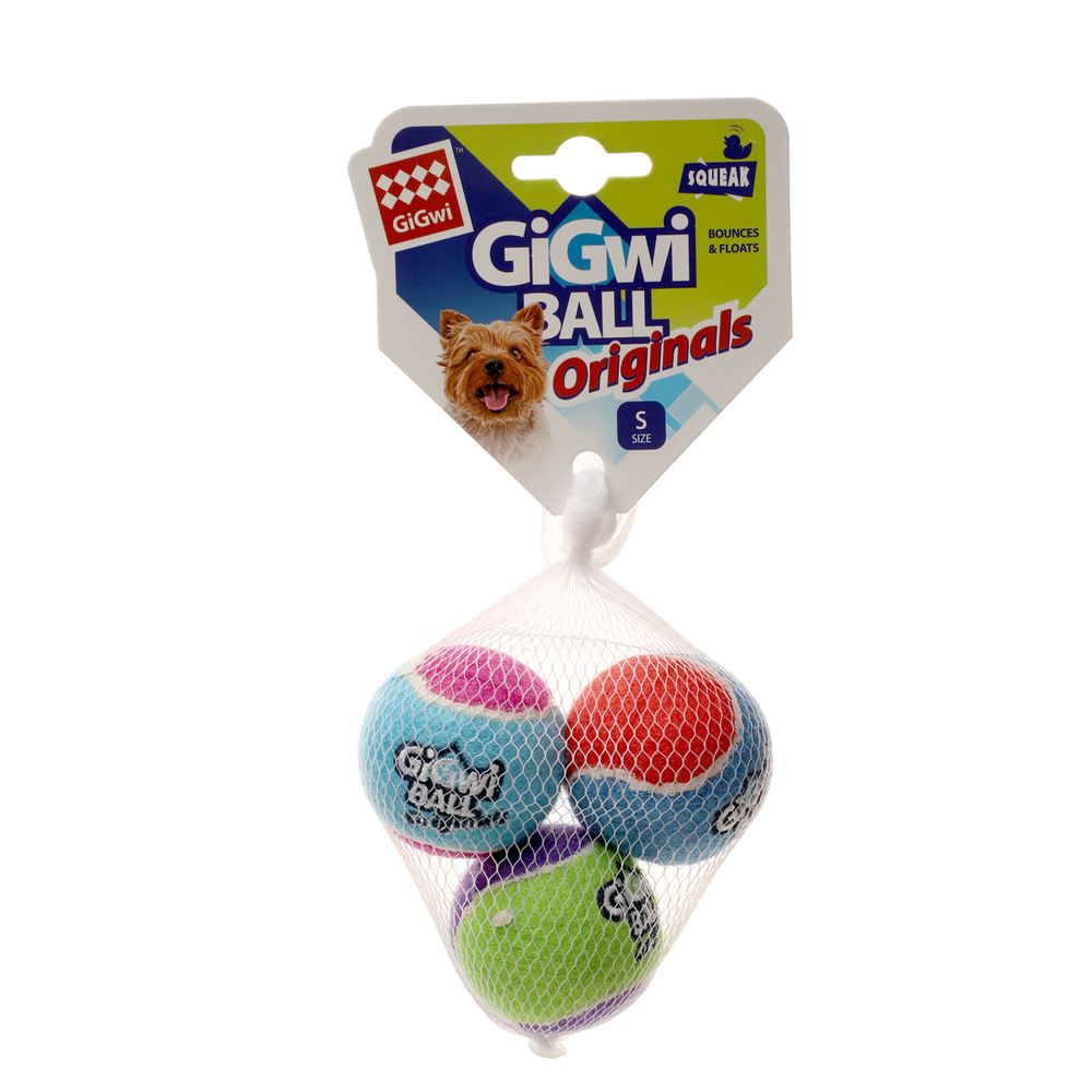 GiGWi 75339 Игрушка для собак Три мяча с пищалкой 4,8см, серия BALL Originals