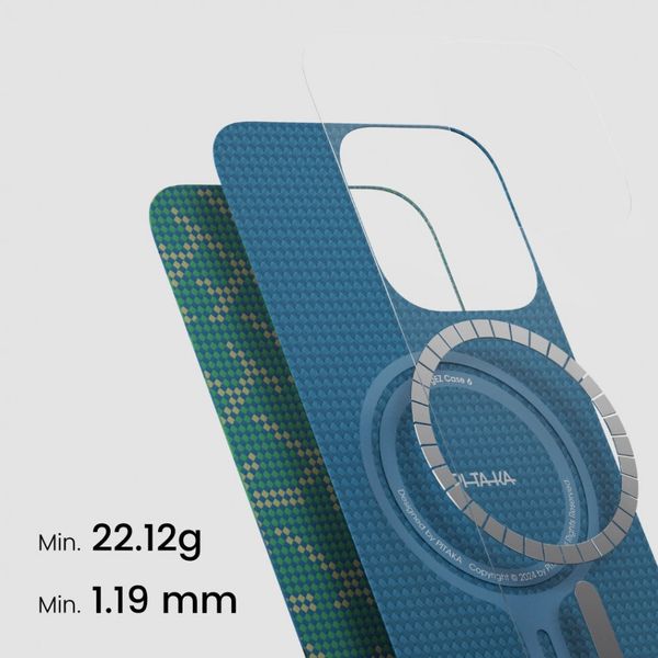 Чехол Pitaka Tactile Woven для iPhone 16 Pro Max, Зеленый монограм |Monogram Gold/Green