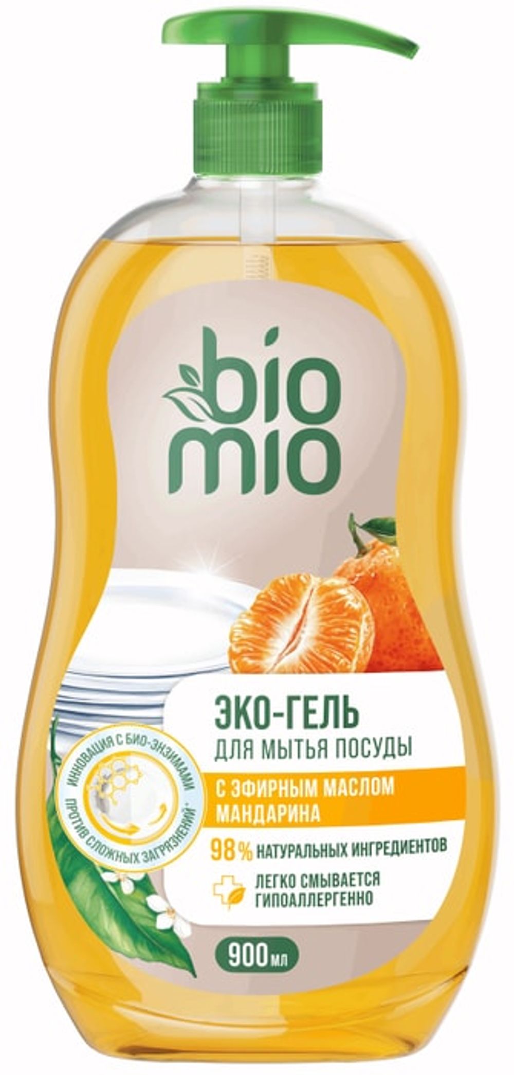 Гель для мытья посуды Bio Mio с эфирным маслом мандарина 900мл