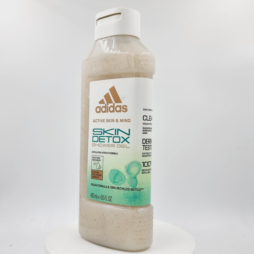 Гель-скраб для душа Detox с абрикосовой косточкой и глицеро-гиалуроновым комплексом, женский, 400 мл (Испания)