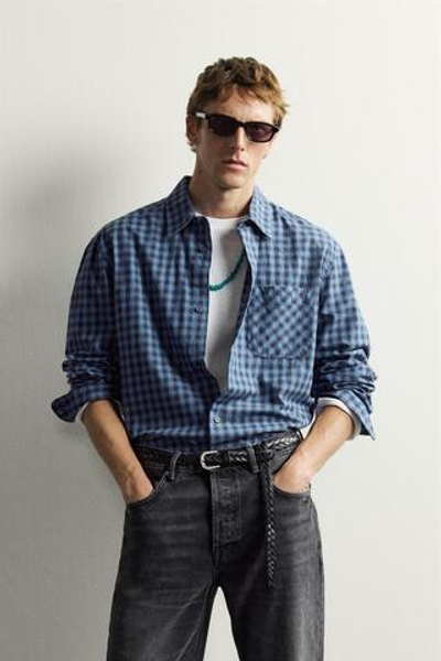 РУБАШКА В КЛЕТКУ TWILL X AARON LEVINE X ZARA — ZARA