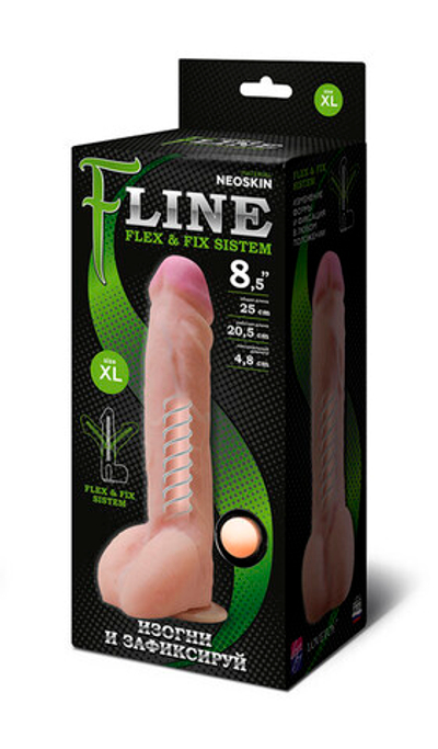Фаллоимитатор гибкий на присоске "F" LINE XL № 8.5 (Цвет: телесный)