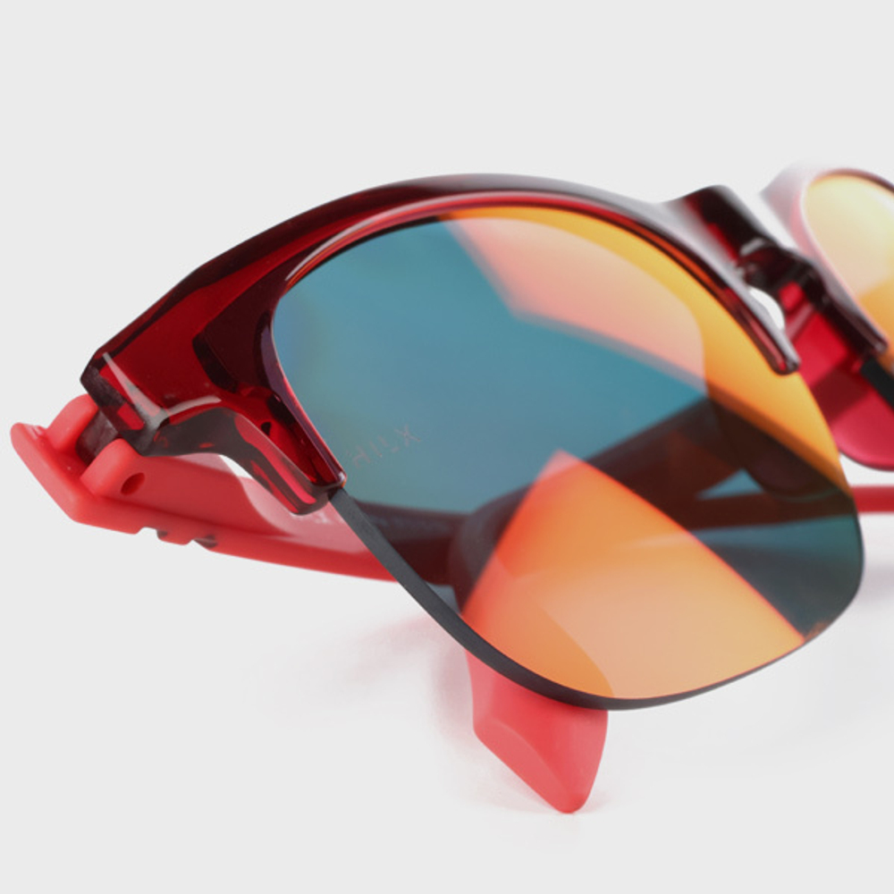 Спортивные очки HILX Interloop Shiny Crystal Dark Red Matt Solid Red / Red Mirror Polarized Lens