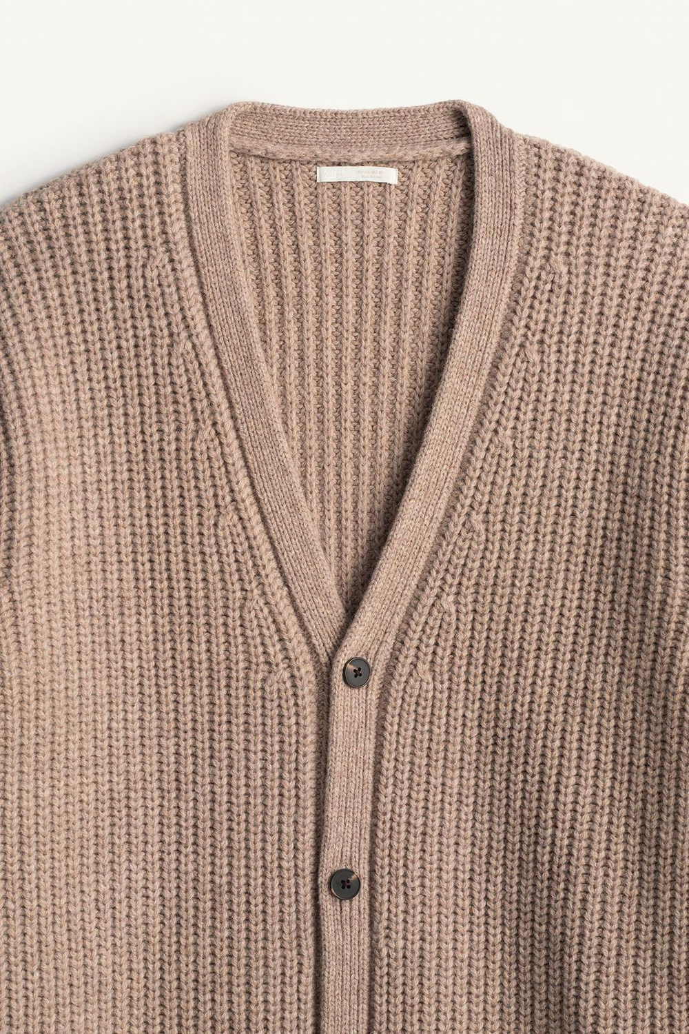 ZARA ДЛИННЫЙ КАРДИГАН ИЗ 100% ШЕРСТИ С НАШИВКОЙ НА ЛОКТЕ, БЕЖЕВЫЙ