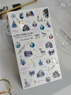 Lucky Rose Слайдеры наклейки для длинных ногтей 389