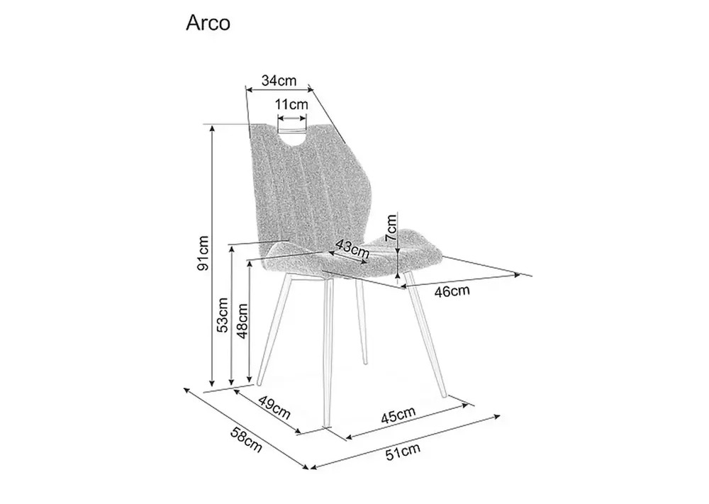 Стул SIGNAL ARCO Brego 07 серый/черный