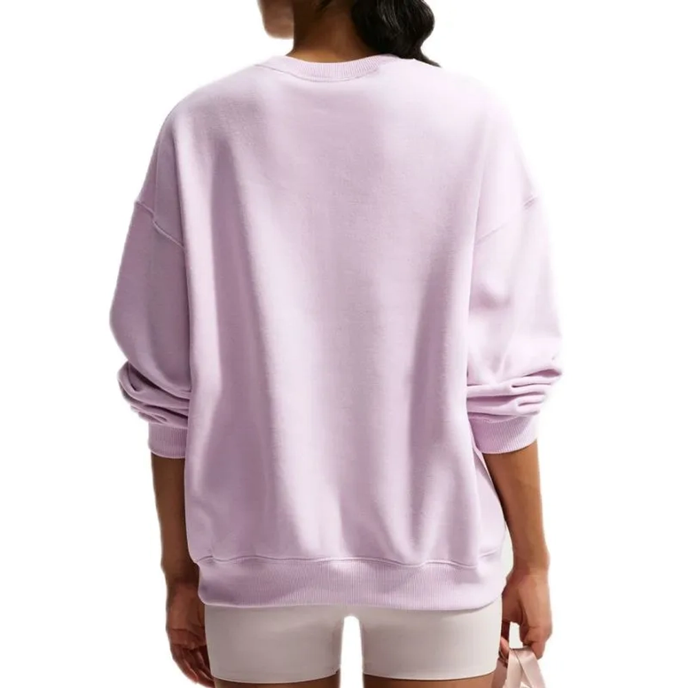 Женская Кофта теннисная Nike Studio Fleece Medium Weight Oversized Crew - bleached lilac/sail
