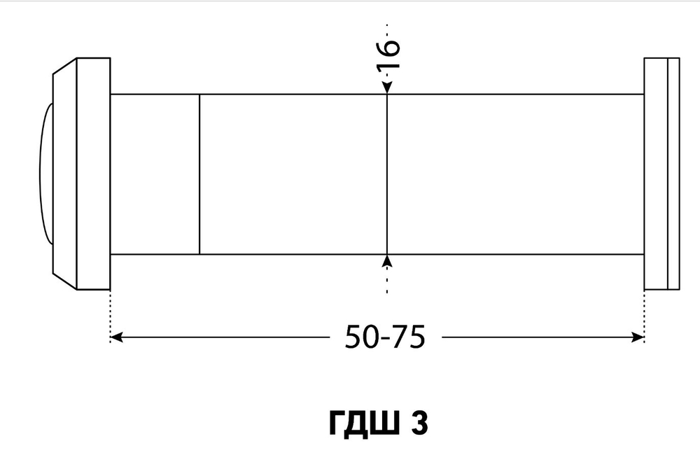 Глазок дверной АЛЛЮР ГДШ-3 б/шт 50-75мм d16 хром  /1541