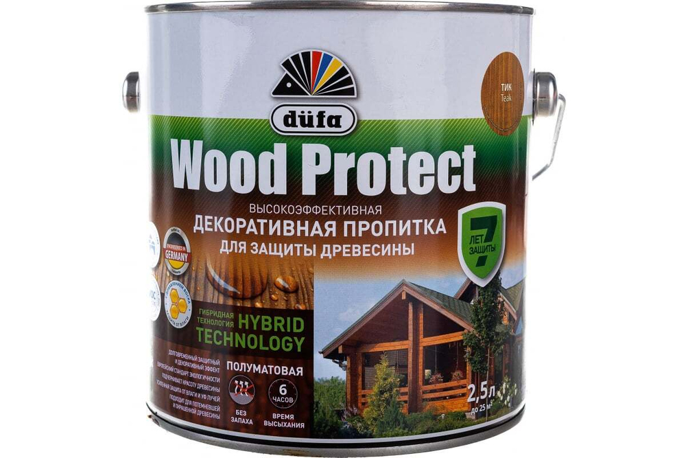 Пропитка декоративная для защиты древесины Dufa Wood Protect тик