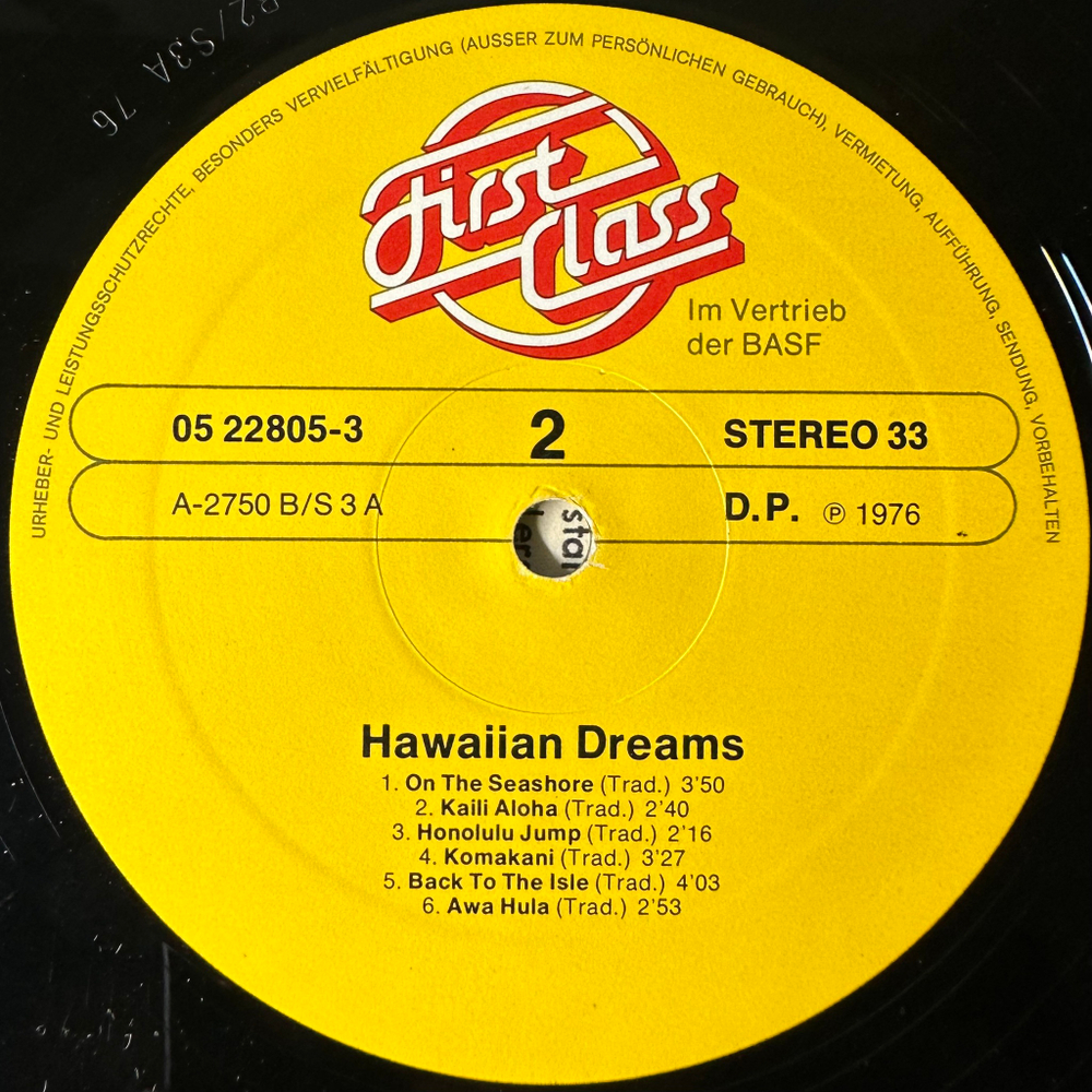Los Hawaios ‎– Hawaiian Dreams (Германия 1976г.)