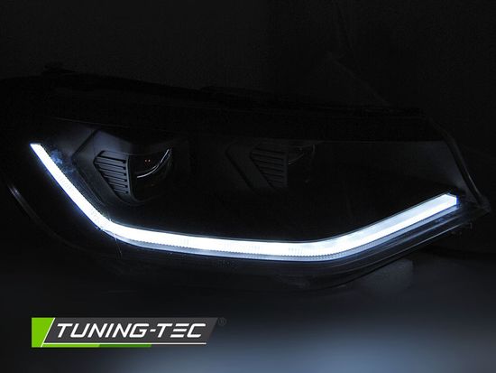 LED HEADLIGHTS TUBE LIGHT BLACK DRL SEQ fits VW CADDY 20-