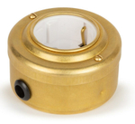 Розетка ретро с з/к и шторками, белая, "GOLD" VINTAGE-BRASS 20101-6